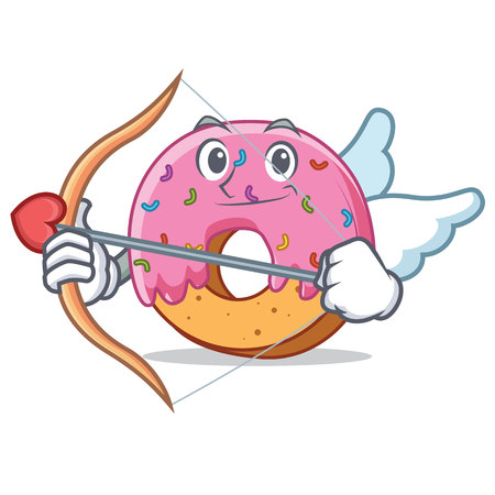 Cupid Donut character cartoon style vector illustrationのイラスト素材