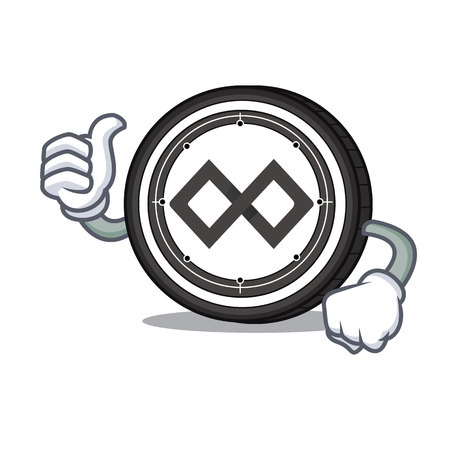 Thumbs up Tenx coin character cartoonのイラスト素材