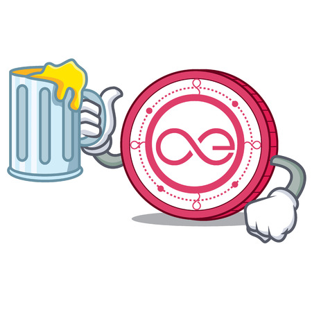 With juice Aeternity coin mascot cartoonのイラスト素材