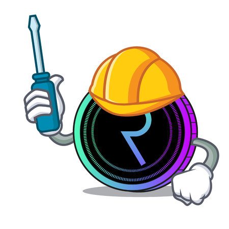 Automotive request network coin mascot cartoonのイラスト素材