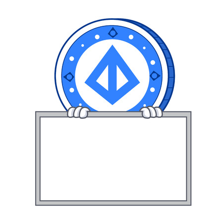 With board loopring coin character cartoon vector illustration.のイラスト素材