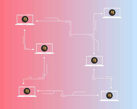 Bytecoin cryptocurrency blockchain background styleのイラスト素材