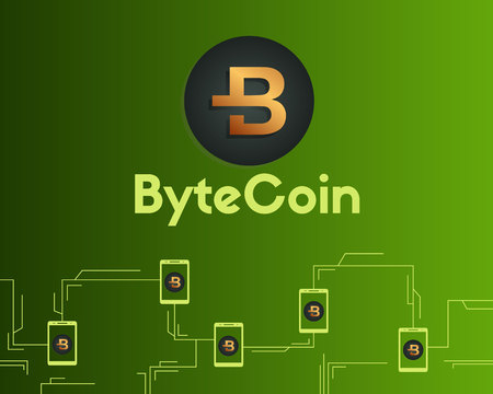 Bytecoin cryptocurrency concept finance background styleのイラスト素材