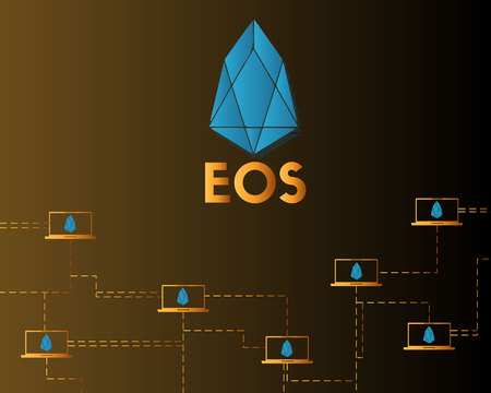 EOS cryptocurrency networking concept background styleのイラスト素材