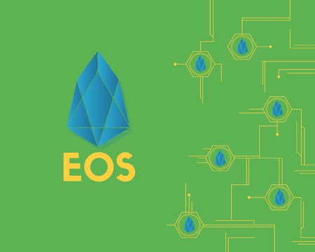 EOS cryptocurrency blockchain background styleのイラスト素材