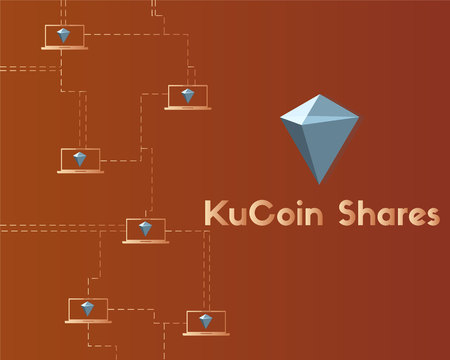 KuCoin Shares cryptocurrency concept style background vector illustrationのイラスト素材