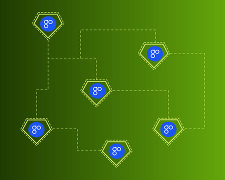 Background on green blockchain OmiseGO cryptocurrencyのイラスト素材
