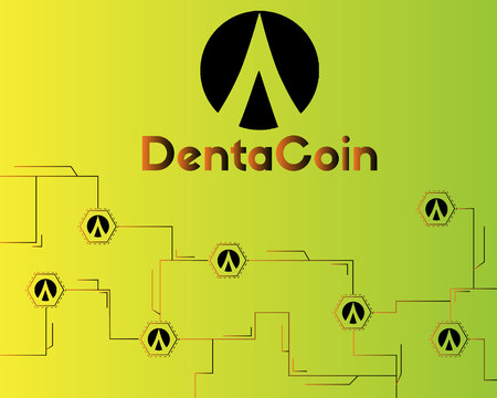 Dentacoin blockchain circuit network style background vector illustrationのイラスト素材
