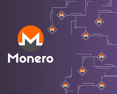 Cryptocurrency monero circuit networking background collection vector illustrationのイラスト素材