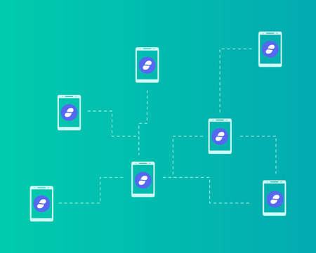 Cryptocurrency status blockchain network style backgroundのイラスト素材