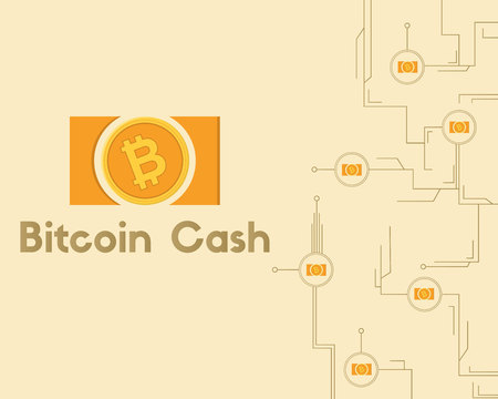 Blockchain bitcoin cash circuit networking background collectionのイラスト素材