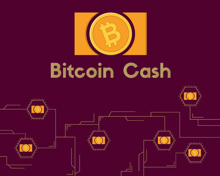 Blockchain bitcoin cash circuit networking background collectionのイラスト素材