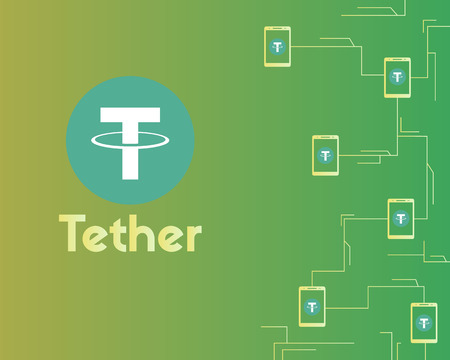 Tether cryptocurrency network concept background styleのイラスト素材
