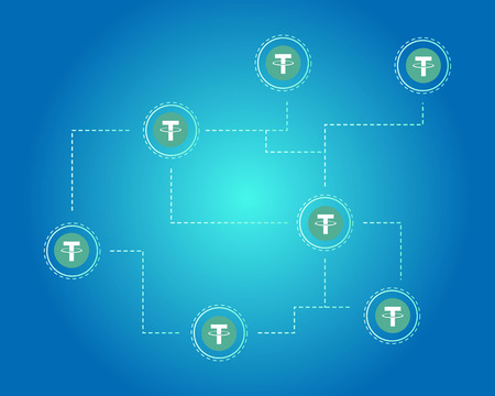 Tether cryptocurrency blockchain background styleのイラスト素材