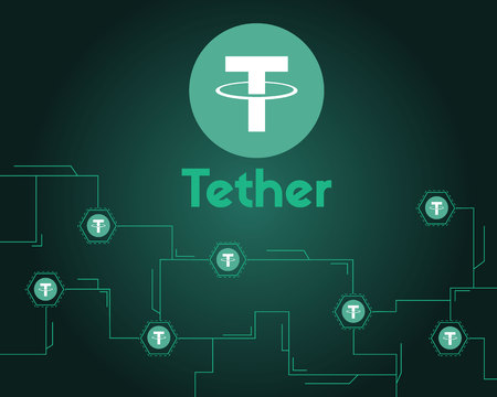 Tether cryptocurrency digital technology background styleのイラスト素材