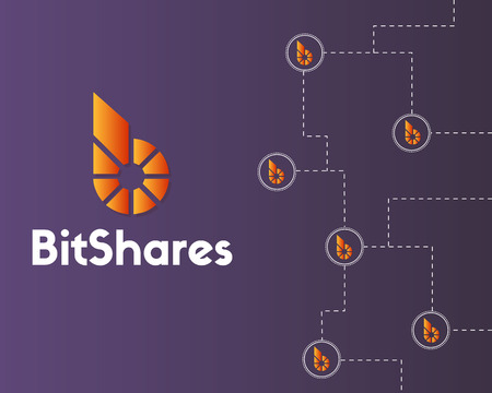 BitShares cryptocurrency technology style backgroundのイラスト素材