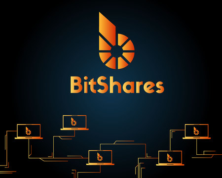 BitShares cryptocurrency style on dark backgroundのイラスト素材