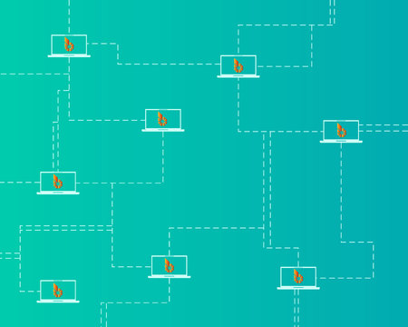 BitShares cryptocurrency network concept style backgroundのイラスト素材