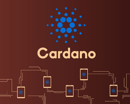 Blockchain cardano networking concept style backgroundのイラスト素材