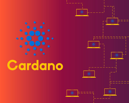 Blockchain cardano connected style background vector illustrationのイラスト素材