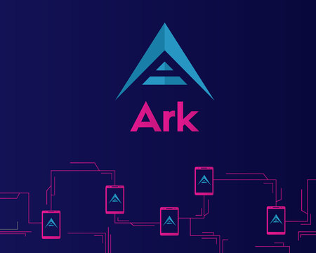 Background of ark cryptocurrency connected vector illustrationのイラスト素材