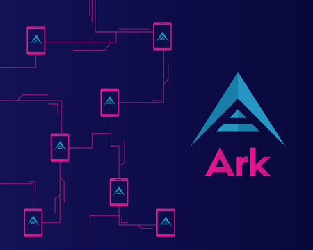 Background of ark cryptocurrency connected vector illustrationのイラスト素材