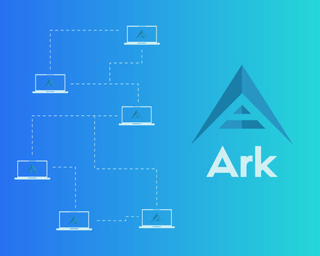 Background of ark cryptocurrency networking vector illustrationのイラスト素材
