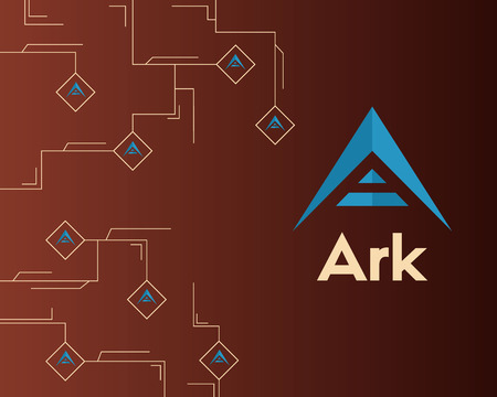 Background of ark cryptocurrency circuit networking vector illustrationのイラスト素材