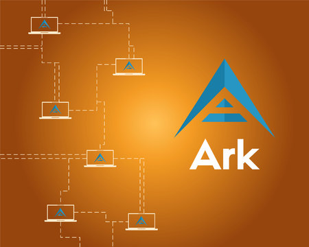 Background of ark cryptocurrency networking concept vector illustrationのイラスト素材