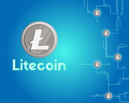 Blockchain litecoin circuit networking technology backgroundのイラスト素材