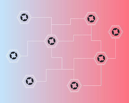 Cryptocurrency 0X digital network style background vector illustrationのイラスト素材