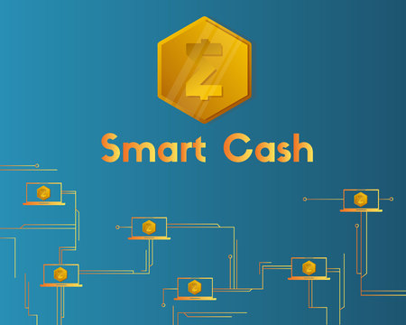 Blockchain smart cash circuit background style vector illustrationのイラスト素材