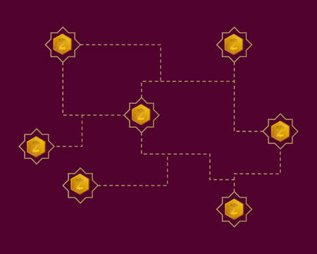 Blockchain smart cash digital payment background styleのイラスト素材