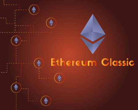 Ethereum Classic technology blockchain background vector illustrationのイラスト素材