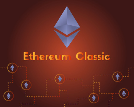 Ethereum Classic technology blockchain background vector illustrationのイラスト素材