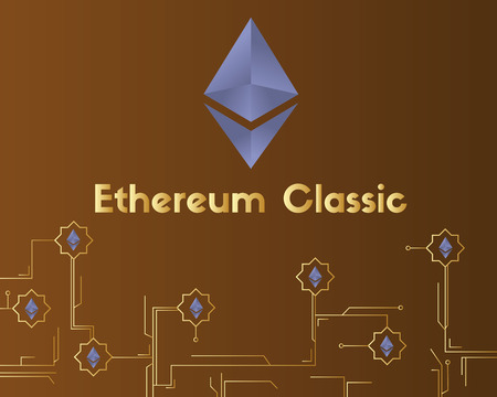 Ethereum Classic blockchain circuit backgroundのイラスト素材