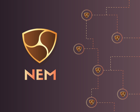Cryptocurrency Nem blockchain technology backgroundのイラスト素材