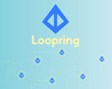 Loopring cryptocurrency technology style background vector illustrationのイラスト素材