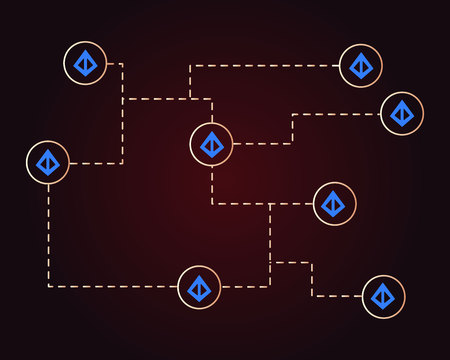 Loopring cryptocurrency technology network style background vector illustrationのイラスト素材