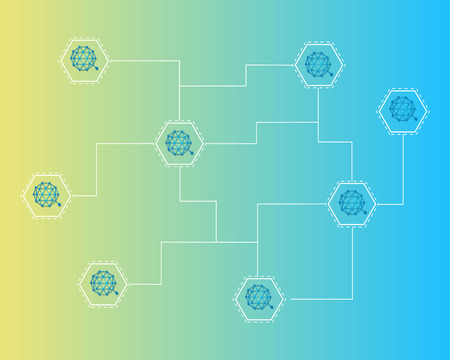 Qtum blockchain cryptocurreny digital technology background vector illustrationのイラスト素材