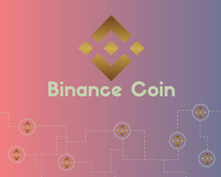 Binance coin blockchain style backgroundのイラスト素材