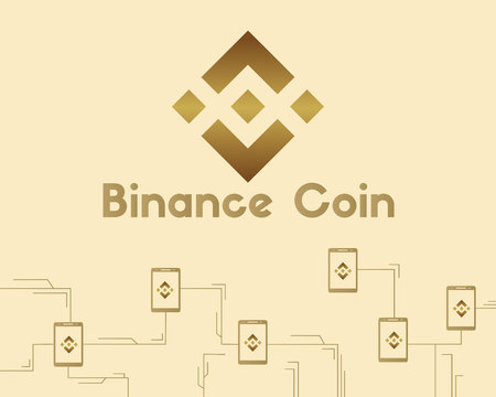 Binance coin style technology backgroundのイラスト素材