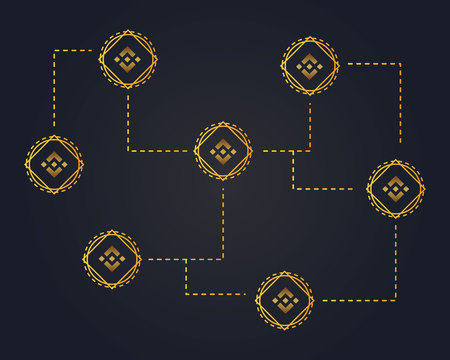 Binance coin network style backgroundのイラスト素材