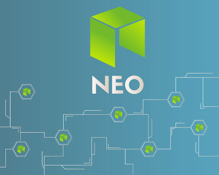 Cryptocurrency NEO circuit style background vector illustrationのイラスト素材