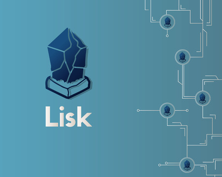 Cryptocurrency lisk technology network circuit background vector illustrationのイラスト素材