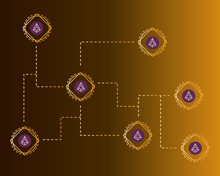 Blockchain augur cryptocurrency technology world backgroundのイラスト素材