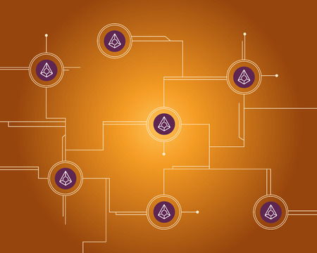 Blockchain augur cryptocurrency virtual payment backgroundのイラスト素材