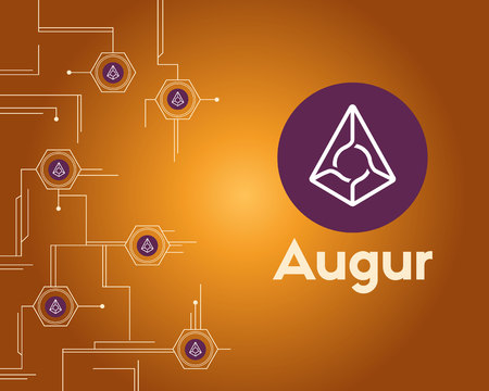Blockchain augur cryptocurrency virtual payment backgroundのイラスト素材