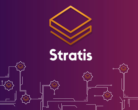 Cryptocurrency stratis blockchain network circuit background vector illustrationのイラスト素材