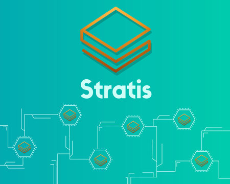 Cryptocurrency stratis blockchain technology circuit background vector illustrationのイラスト素材